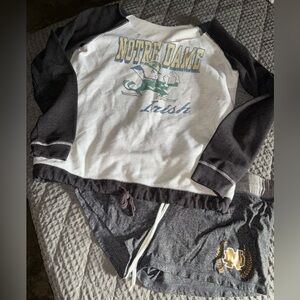Notre Dame Irish Sweatshirt and Shorts Set